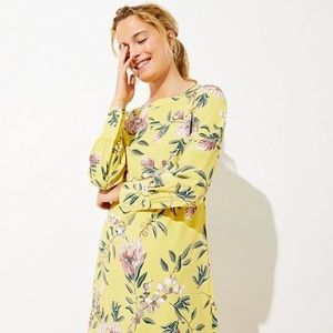 LOFT Petite Floral Boatneck Shift Dress